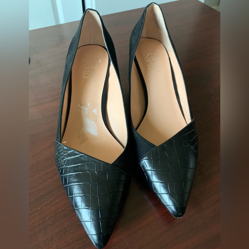 Almost new Franco Sarto black kitten heel shoes US 8.5